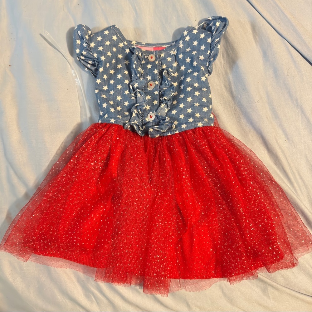 Good Lad Blue, White and Red Star Dress, mesh tutu skirt, America USA 4th July​